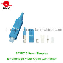 Sc PC 0.9mm Simplex Singlemode Fiber Optic Connector